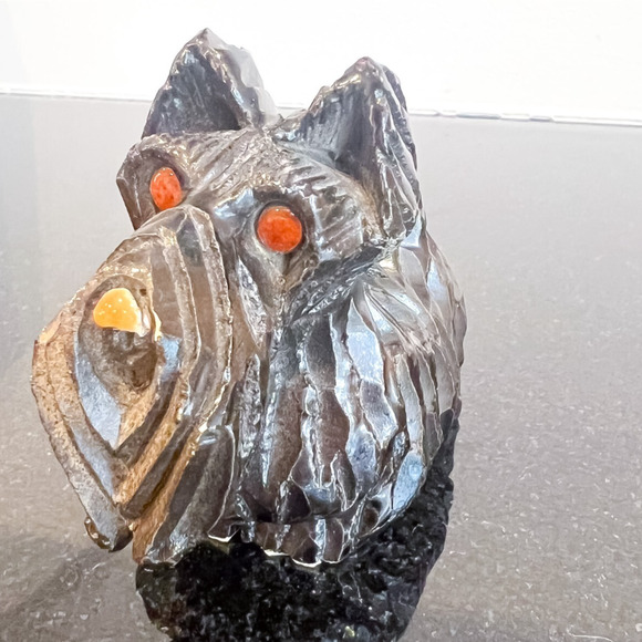 Artesania Rinconada 3in Black Scottie Scottish Terrier Dog Figurine Pottery - Picture 1 of 8